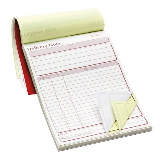 Delivery Notes printed by Jojo Prints