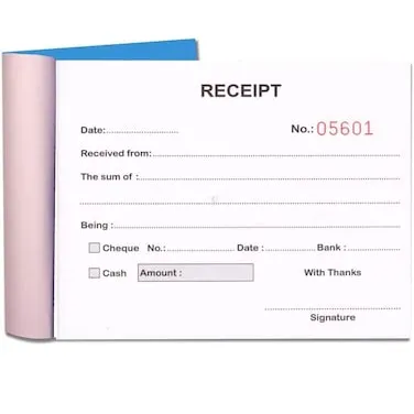 Receipt Books printed by Jojo Prints